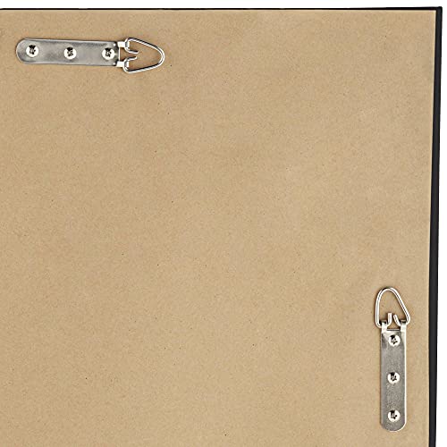 Palais Rectangular Vanity Decorative Accent Wall Mirror Modern Beaded Beveled Glass Mottled Silver Mirrored Frame 30" Wide for Bathroom Bedroom Living Room Home House Office
