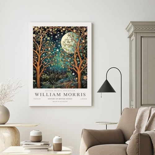 Wrapped Canvas William Morris Moon Star Wall Art Set of 3 (3 Count)