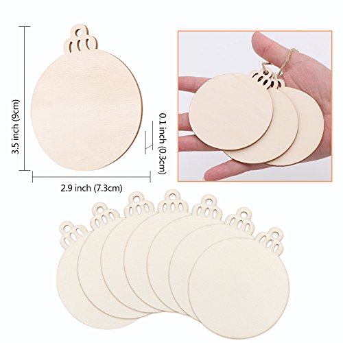 30PCS 3" Round Wooden Ornaments for Crafts (30 Count)