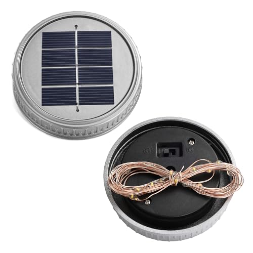2 Pack Crackle Glass Solar Lantern with 30 LED Firefly Lights (2 Count)