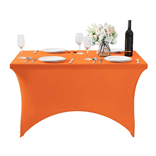 2Pack Spandex Table Cover for 4FT or 6ft or 8ft Table Universal Fitted Stretch Tablecloth for Party (2 Count)