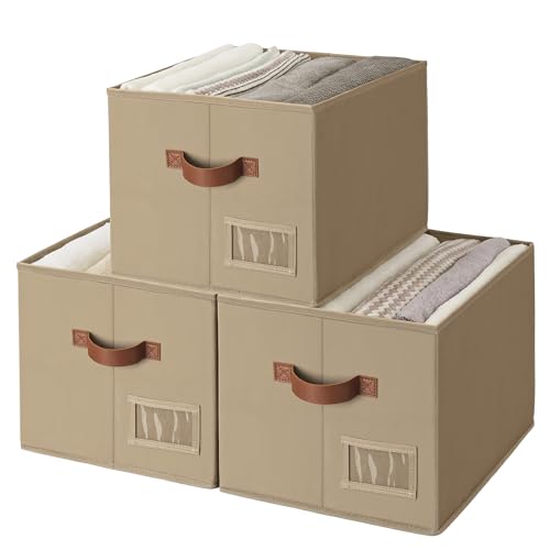 Closet Shelf Baskets with Label (3 Count)