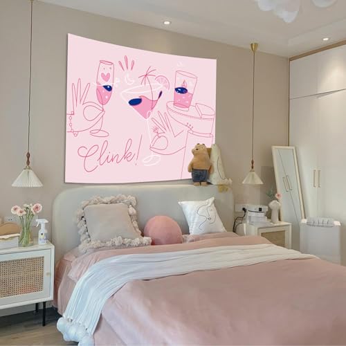 Y2K Tapestry Pink Party Wall Tapestry