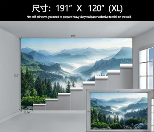 Misty Pine Forest Wallpaper Mountain Landscape Wall Mural Bedroom