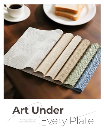 Beige White Placemats Set of 16 (16 Count)