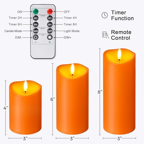 Outdoor Flameless Candles with Remote Timer (3 Count)