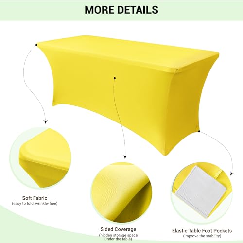 6ft Stretch Spandex Table Cover for Folding Tables (2 Count)