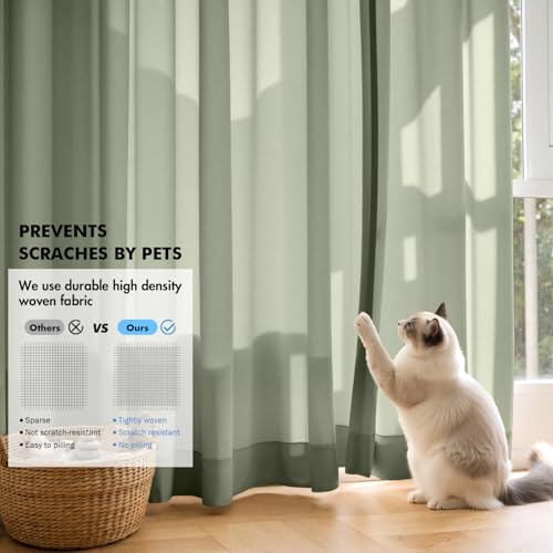 Sage Green Privacy Sheer Curtains 2 Panels 42W x 84L (2 Count)