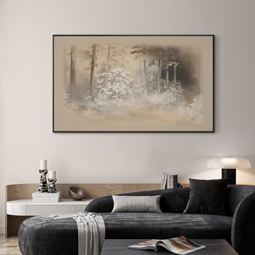 30"x60" Extra Large Framed Wall Art Misty Forest in Sepia Tones