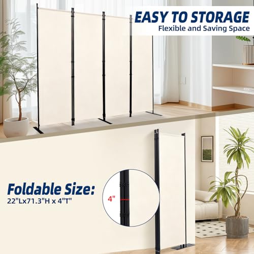 4 Panel Wide Room Divider Wall Screen for Room Separation