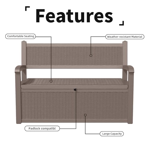 80 Gallon Outdoor Storage Bench Deck Box