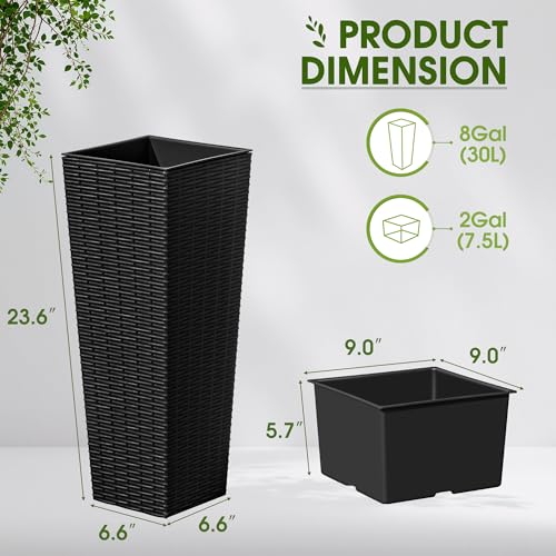Resin 23.6'' Tall Planters