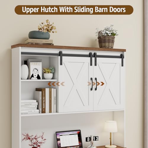 67.7 Inch Farmhouse Pantry Storage Cabinet with Sliding Barn Doors