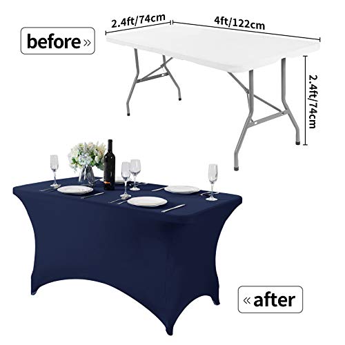 Spandex Table Cover for 4FT Table Universal Fitted Stretch Tablecloth for Party