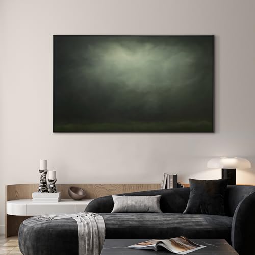 30"x60" Extra Large Framed Wall Art Moody Green Abstract Cloudscape