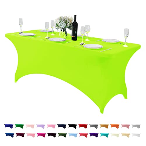 Spandex Table Cover for 6Ft or 4fT or 8ft Table Universal Fitted Stretch Tablecloth for Party