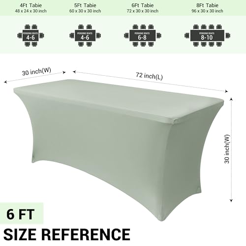 6ft Spandex Table Cover for Folding Tables (2 Count)