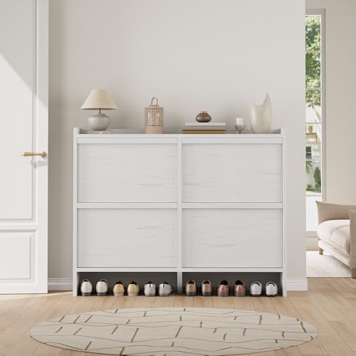 Shoe Cabinet with 4 Flip Drawers