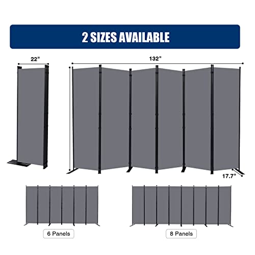 6 Panel Wide Room Divider Wall Screen for Room Separation