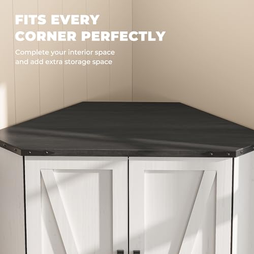 71" Corner Cabinet White