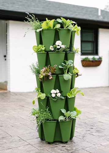 Patented Large 5 Tier Vertical Garden Planter with Patented Internal Watering System Great for Growing a Variety of Strawberries (30 Count)