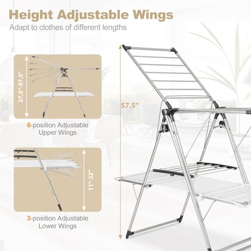 Freestanding Foldable Clothes Drying Rack