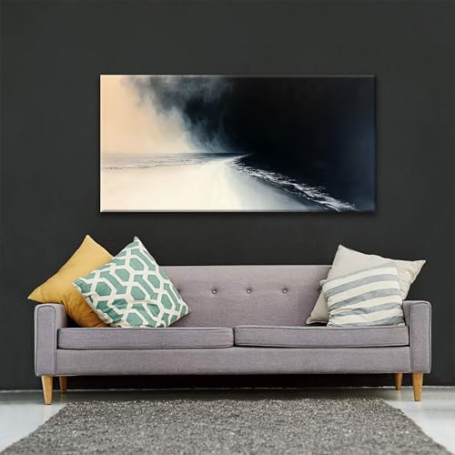 Abstract Wall Art For Living Room Black And White Wall Art Print Modern Canvas Art Wall Decor Painting Print Abstract Art Pictures For Bedroom Apartment Office Ready To Hang 24" X 48"