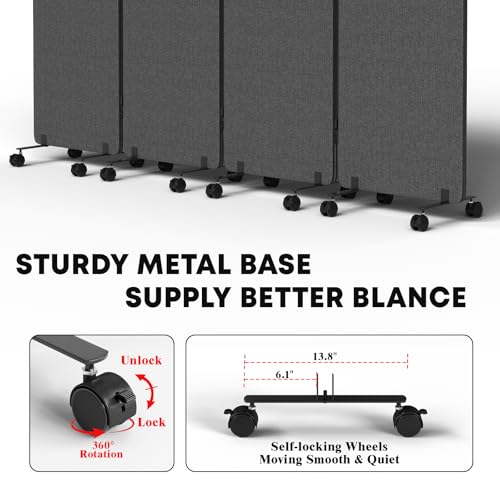 4 Panel Soundproof Room Divider W