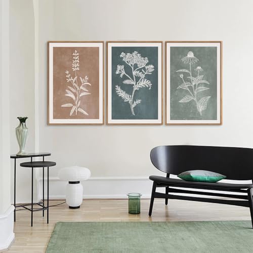 Neutral Botanical Framed Canvas Wall Art Set (3 Count)