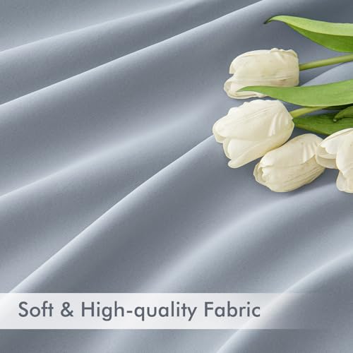 Light Blue Back Tab Blackout Curtains 52x108 Inch Long 2 Panels Set (2 Count)