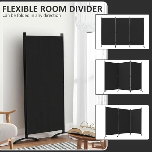 Room Divider 3 Panel Room Dividers and Folding Privacy Screens with 4 Curved Metal Feet Partition Wall Divider