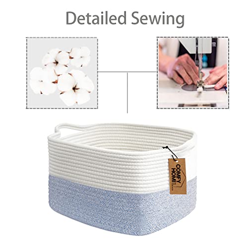 Cotton Rope Woven Basket with Handles for Shelves