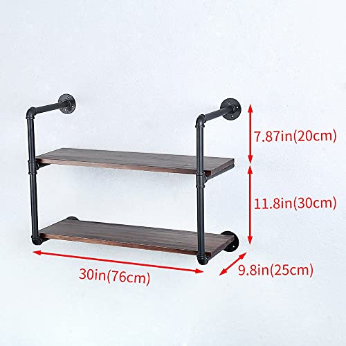 Industrial Pipe Shelves With Wood Planks