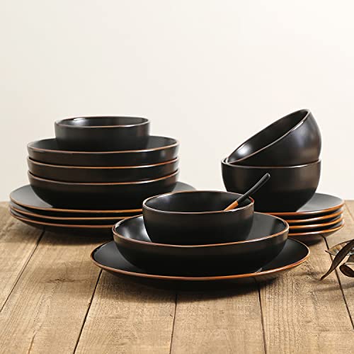 Brasa Stoneware 16 Piece Modern Dinnerware Set