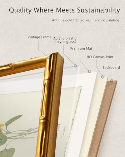 Gold Framed Bamboo Wall Art
