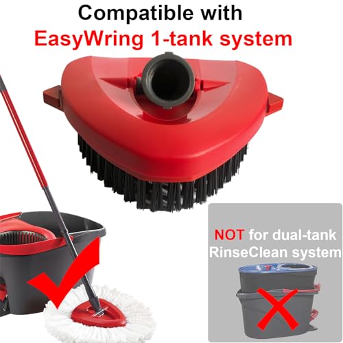 Spin Mop Scrub Brush Head Compatible with OCedar EasyWring 1 Tank System (2 Count)