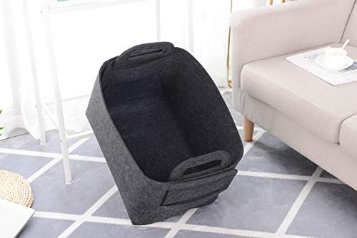 Storage Basket Felt Storage Bin Collapsible& Convenient Box Organizer with Carry Handles for Office Bedroom Closet Babies Nursery Toys Laundry
