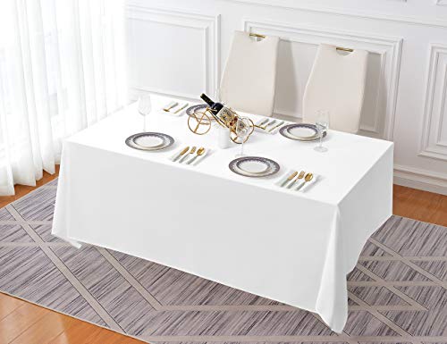 90x156 Inch White Tablecloth for 8 Foot Rectangle Tables