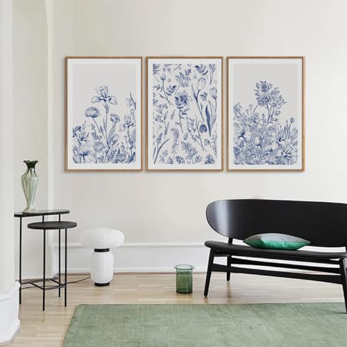 Classic Chinoiserie Framed Canvas Wall Art Set (3 Count)