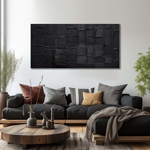 Large Abstract Pictures Wall Decor for Living Room Black Hand