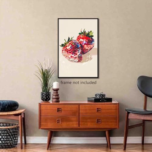 Funky Red Strawberry Disco Wall Art