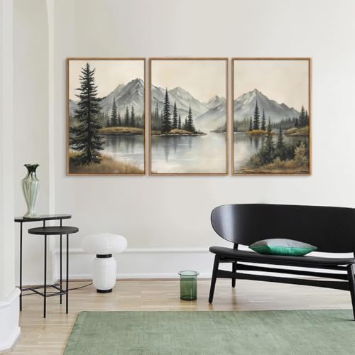 Snow Mountain Framed Canvas Wall Art