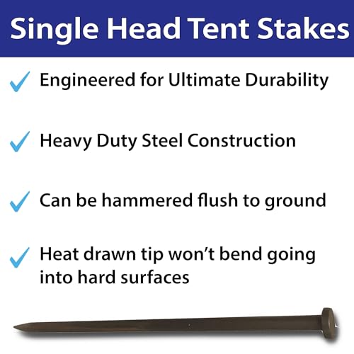 Heavy Duty Single Head Tent Stakes (4 Count)