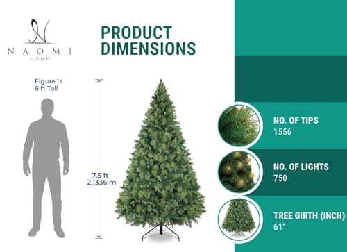 7.5ft Artificial Prelit Pine Cone Christmas Tree
