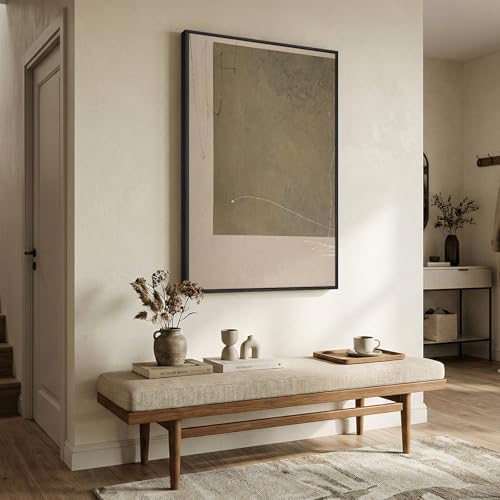 Framed Neutral Beige Taupe Abstract Wall Art
