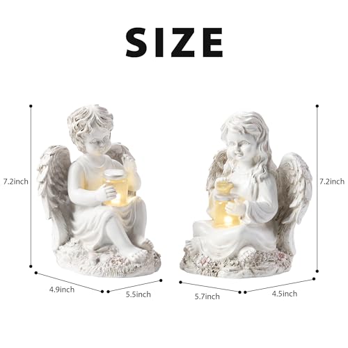 2 Pack Outdoor Angel Statue Garden Decor (2 Count)