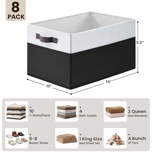 8 Pack Large Storage Baskets for Room Organization (8 Count)