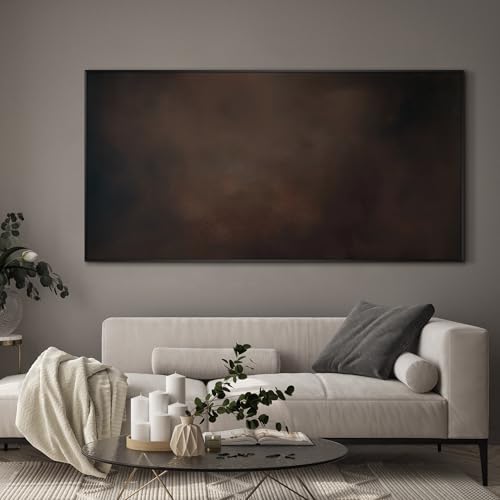 24"x46" Extra Large Framed Wall Art Dark Brown Abstract Moody Illustration for Home Living Room Bedroom Decor