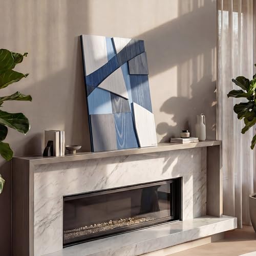 Whispers of Blues II" Hand Made & Hand Finished Solid Wood Abstracts (19 Count)
