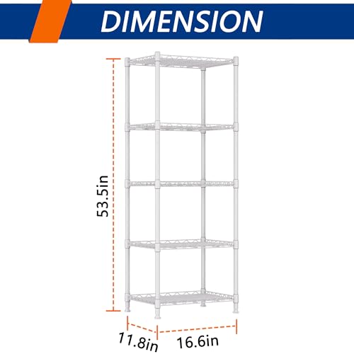 5 Wire Shelving Metal Storage Rack Adjustable Shelves